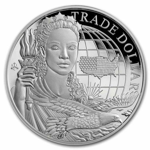 2023 (New) St. Helena Modern United States Trade Dollar Silver 1 oz Proof Coin
