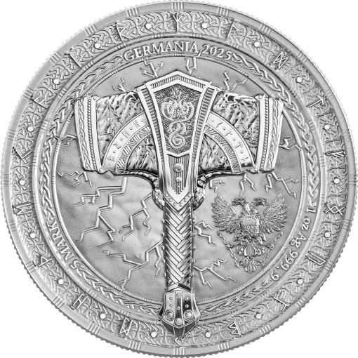 2025 (New) Germania Artefacts Mjölnir Silver 1 oz Coin - Image 2