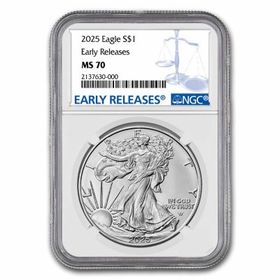 2025 (New) American Eagle Walking Liberty Silver 1 oz Coin NGC MS70 (Early Releases)