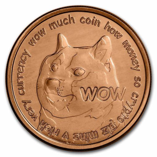 (新品) アメリカ「ドージコイン・DOGE」純銅 赤金 1常衡オンス メダル