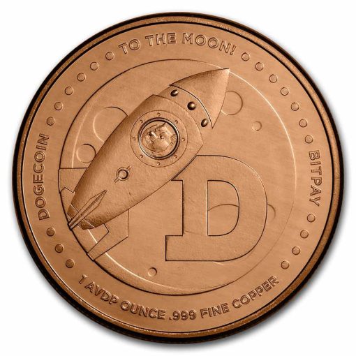 (新品) アメリカ「ドージコイン・DOGE」純銅 赤金 1常衡オンス メダル - 画像 (2)