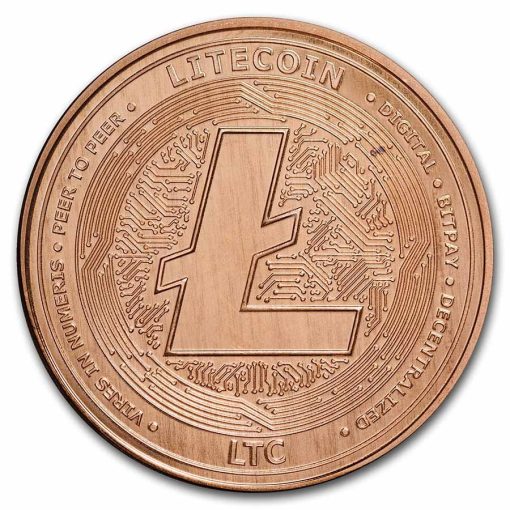 (新品) アメリカ「ライトコイン・LTC」純銅 赤金 1常衡オンス メダル