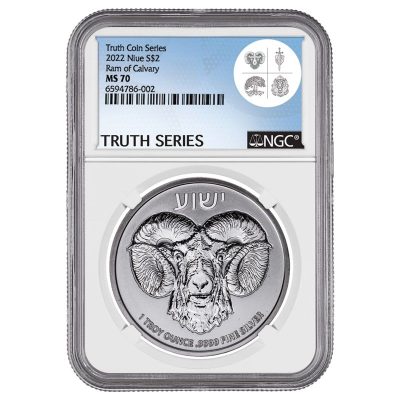 2022 (New) Niue Ram of Calvary Silver 1 oz Coin NGC MS70