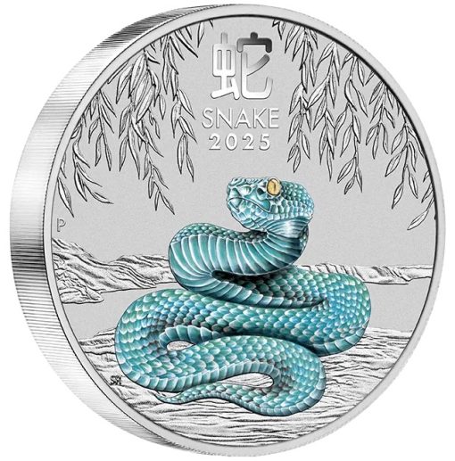 2025年 (新品) オーストラリア「干支 十二支・巳年 蛇年」純銀 1キロ カラー 銀貨 - 画像 (3)