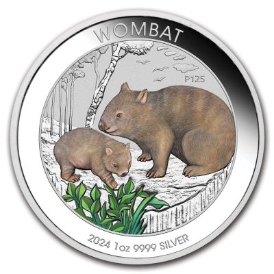 2024 (New) Australian Wombat Silver 1 oz Color Coin