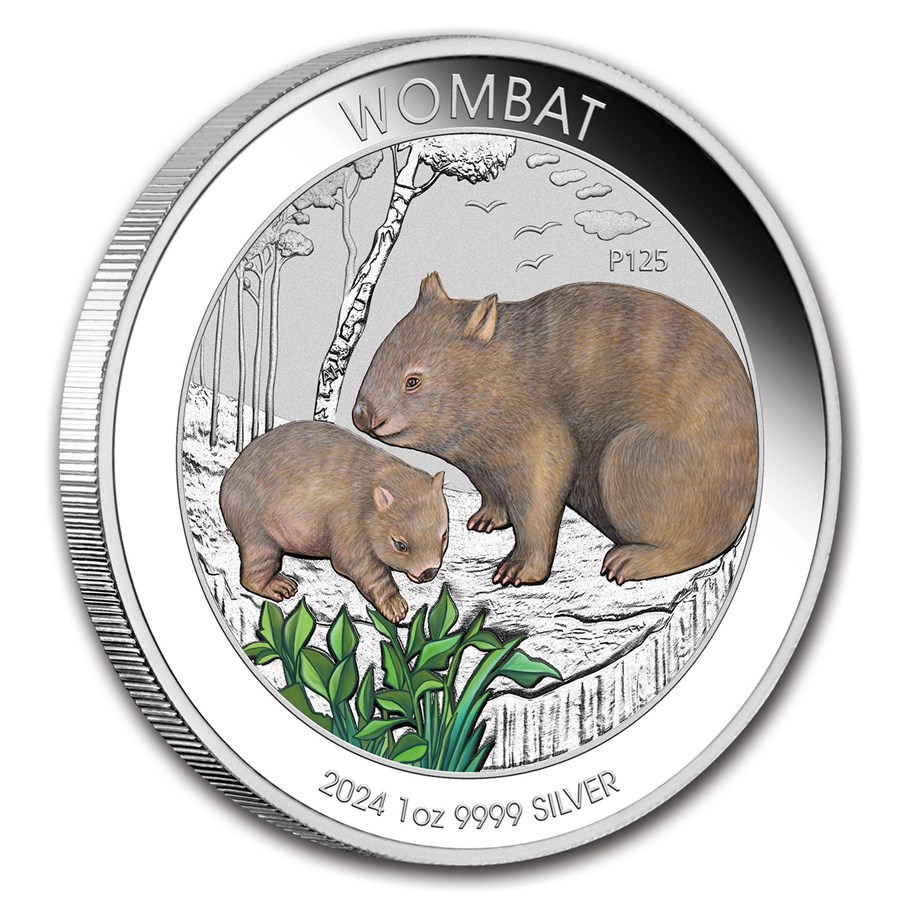 2024 (New) Australian Wombat Silver 1 oz Color Coin - Image 3