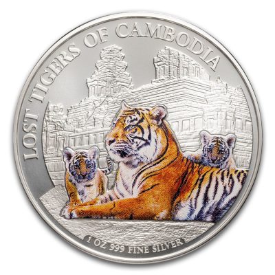 2025 (New) Cambodia Lost Tigers of Cambodia Silver 1 oz Color Coin