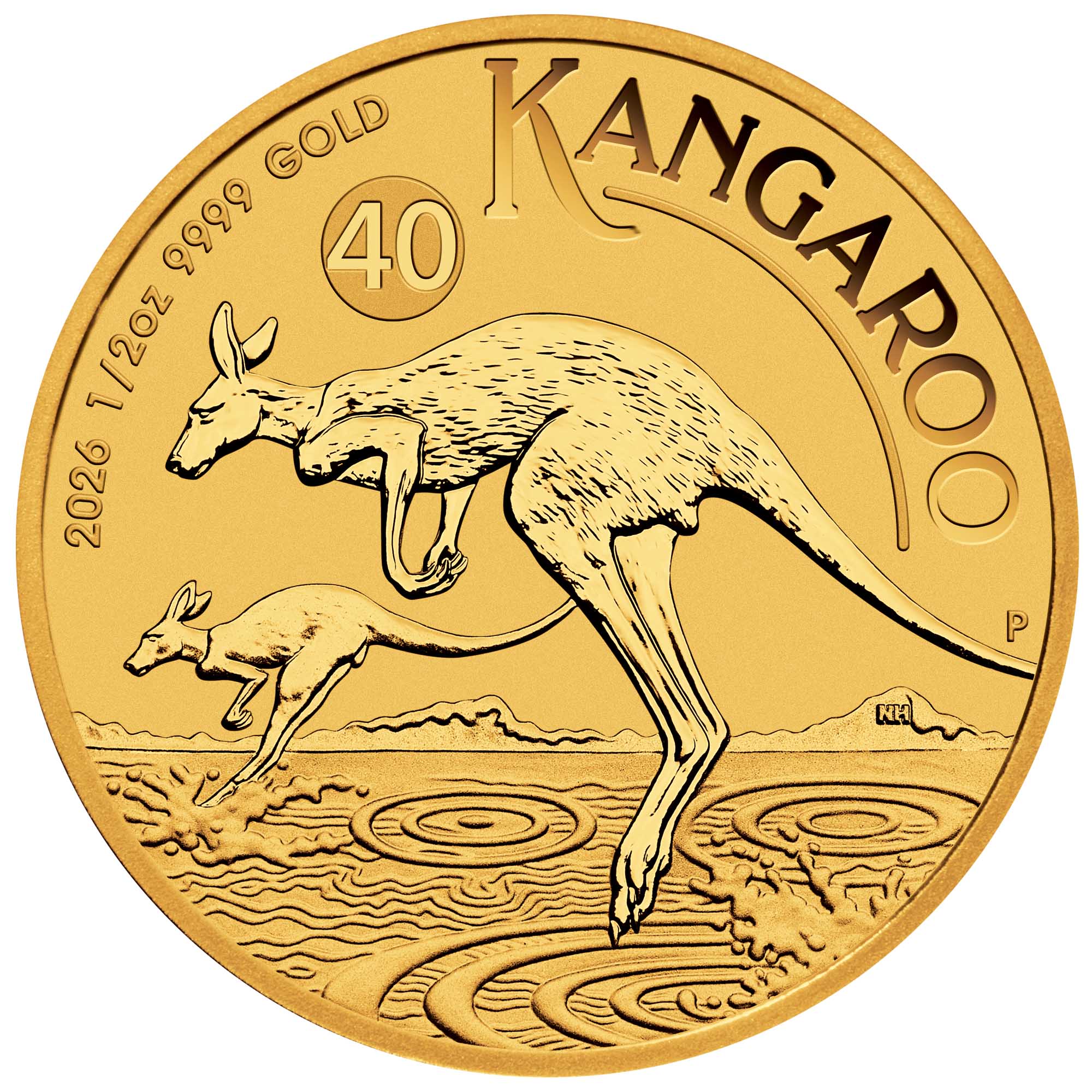 2026 (New) Australia Kangaroo Gold 1/2 oz Coin