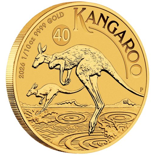 2026年 (新品) オーストラリア「カンガルー 40周年」純金 1/10オンス 金貨 - 画像 (3)
