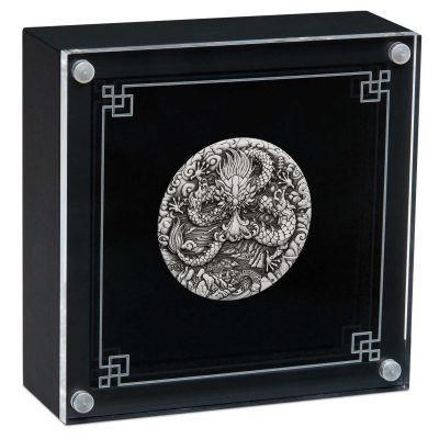 2024年 (新品) オーストラリア「干支 十二支・辰年 龍年」純銀 2オンス アンティーク 銀貨