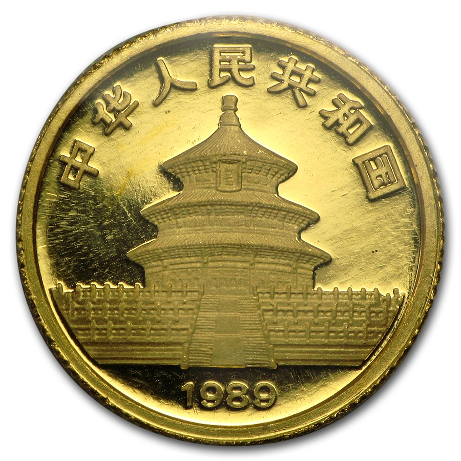 1989 (New) Chinese Panda Gold 1/10 oz Coin - Image 2