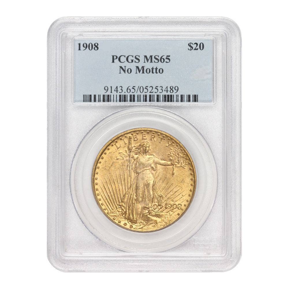 1908年 (新品) アメリカ 「ダブル イーグル・セント ゴーデンス」純金 1オンス 金貨 PCGS MS65