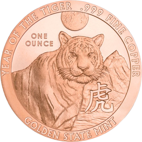 (New) Year of The Tiger Copper 1 oz Round