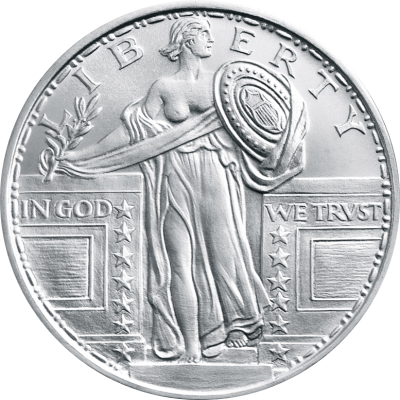 (新品) アメリカ「スタンディング・リバティ」純銀 1オンス メダル