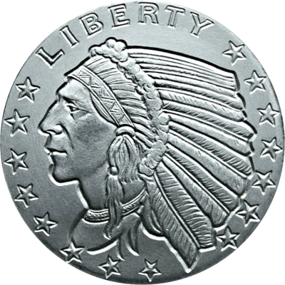 (新品) アメリカ「インディアン イーグル」純銀 1/2オンス メダル