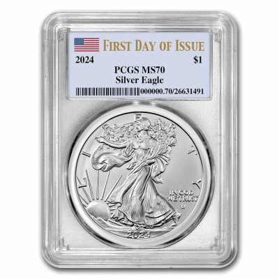 2024年 (新品) アメリカ「イーグル・ウオーキング リバティ」純銀 1オンス 銀貨 PCGS MS70 (発行初日)