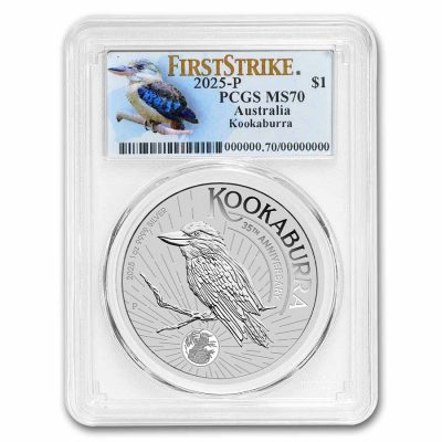 2025 (New) Australian Kookaburra Silver 1 oz Coin PCGS MS70 (FirstStrike, Kook Label)