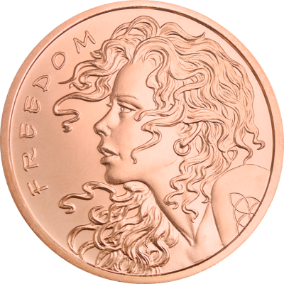 2025年 (新品) アメリカ「自由の少女」純銅 赤金 1常衡オンス メダル