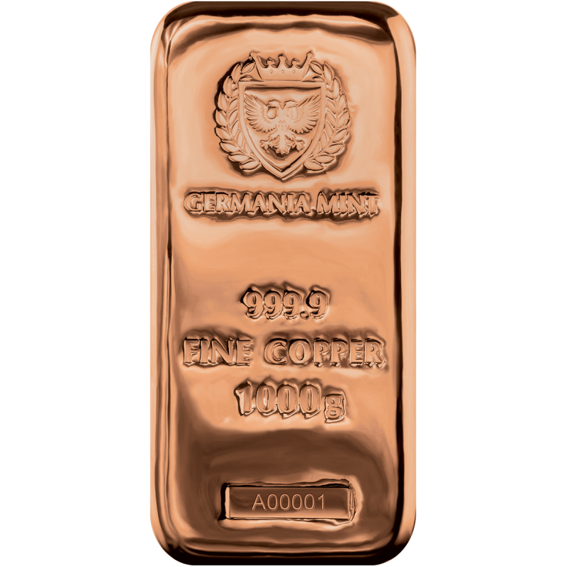 (New) Germania Copper 1 Kilogram Cast Bar
