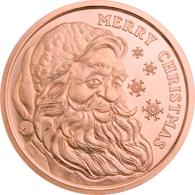 2025 (New) USA Merry Christmas Santa Copper 1 oz Round