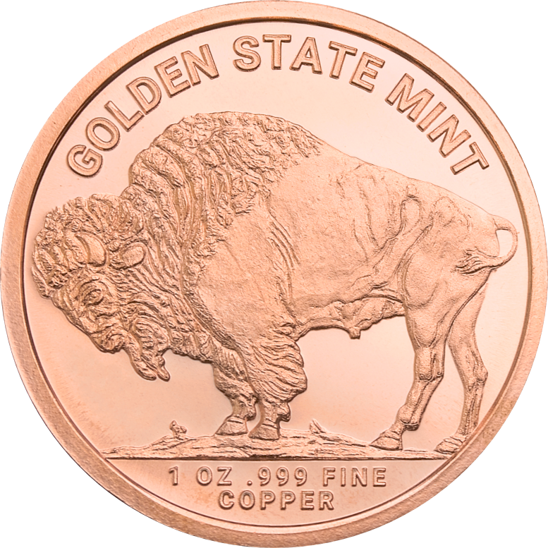(New) USA Buffalo Copper 1 oz Round - Image 2