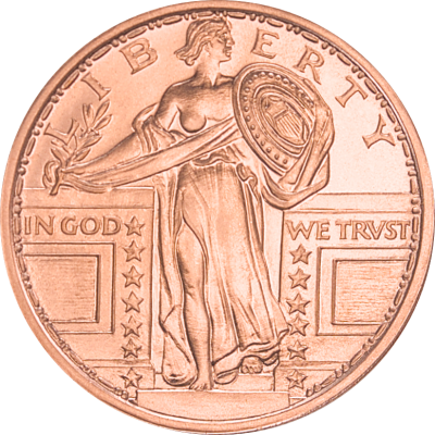 (New) USA Standing Liberty Copper 1 oz Round
