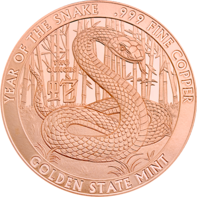 (New) USA Year of the Snake Copper 2 oz Round