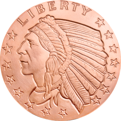(New) USA Incuse Indian Copper 5 oz Round