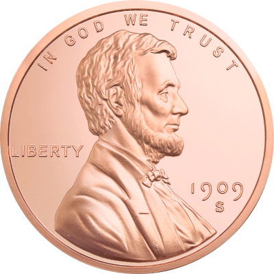 アメリカ「リンカーン ウィートセント」純銅 赤金 5常衡オンス メダル