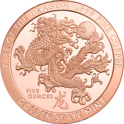 (New) USA Year of the Dragon Copper 5 oz Round