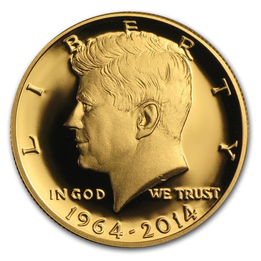 2014 (New) USA Commemorative Kennedy Half Dollar Gold 3/4 oz Proof Coin - Image 2