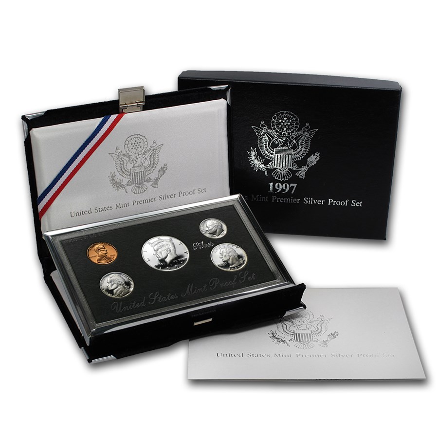 1997 (New) USA Premier Silver 19.12 grams Proof Coins【5 Coin Set】