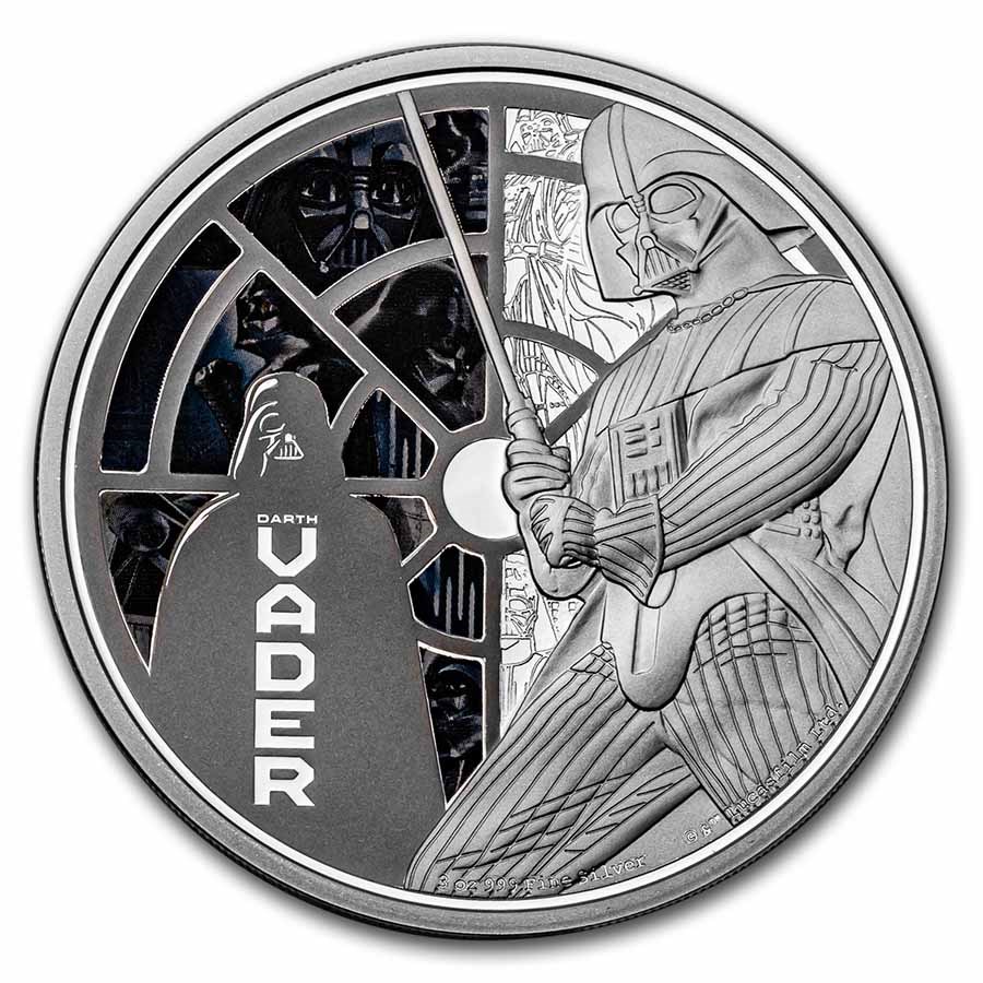 2022 (New) Niue Star Wars Darth Vader Silver 3 oz Proof Coin - Image 2