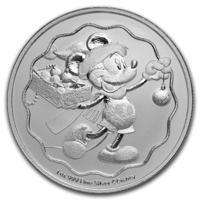 2025 (New) Niue Disney Christmas Seasons Greetings Mickey Mouse Silver 1 oz Coin