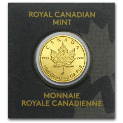 2016年 (新品) カナダ「メイプルリーフ」純金 1グラム 金貨