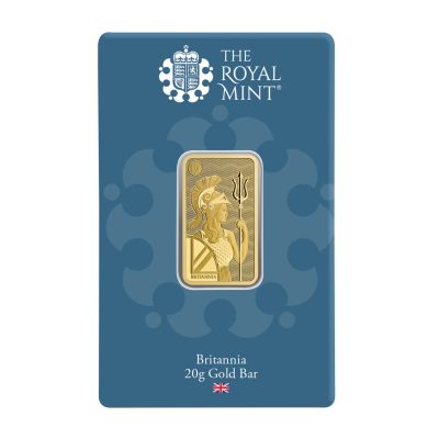 (新品) イギリス「 ブリタニア」純金 20グラム バー (CertiCard)