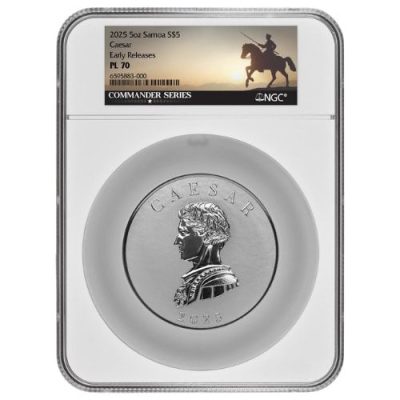 2025 (New) Samoa The Commander’s Series Caesar Silver 5 oz NGC PL70 Coin (Early Releases)