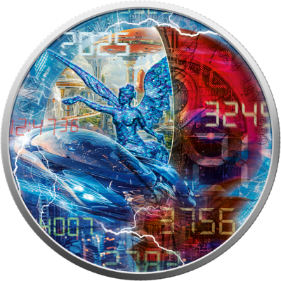 2024年 (新品) メキシコ「リベルタッド・タイムスリップ」純銀 1オンス カラー 銀貨