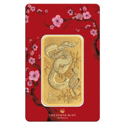 (新品) オーストラリア パースミント「干支 十二支・巳年 蛇年」純金 1オンス バー