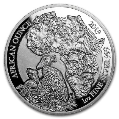 2019 (New) Rwanda African Shoebill Silver 1 oz Proof Coin