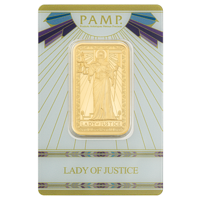 (New) Pamp Swiss Lady of Justice Gold 1 oz Bar