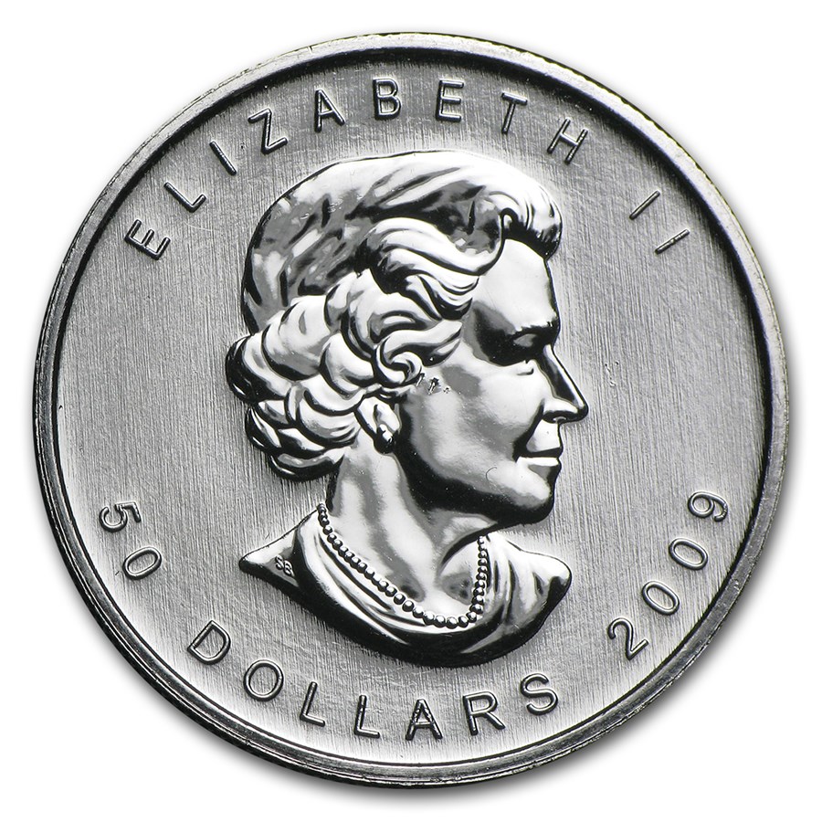 2009年 (新品) カナダ「メイプルリーフ」白金 純プラチナ 1オンス プラチナ貨 - 画像 (2)