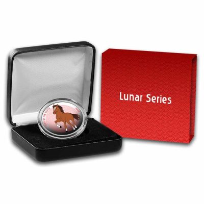 2026年 (新品) アメリカ「干支 十二支・午年 馬年」純銀 1オンス カラープルーフ メダル