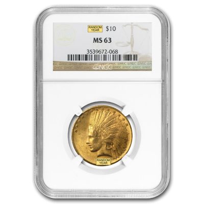 Random Year (New) USA Indian Eagle 90% Gold 15 gram Coin NGC MS63