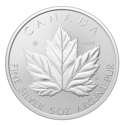 2026年 (新品) カナダ「グランド メイプルリーフ」純銀 5オンス 銀貨