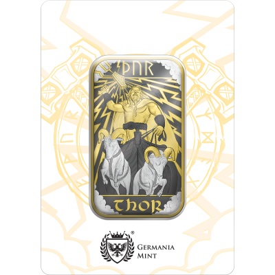 (New) Great Britain Royal Mint Norse Gods Series Thor Silver 1 oz Gilded Bar