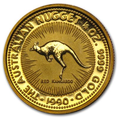 1990 (New) Australia Kangaroo Gold 1/4 oz Coin