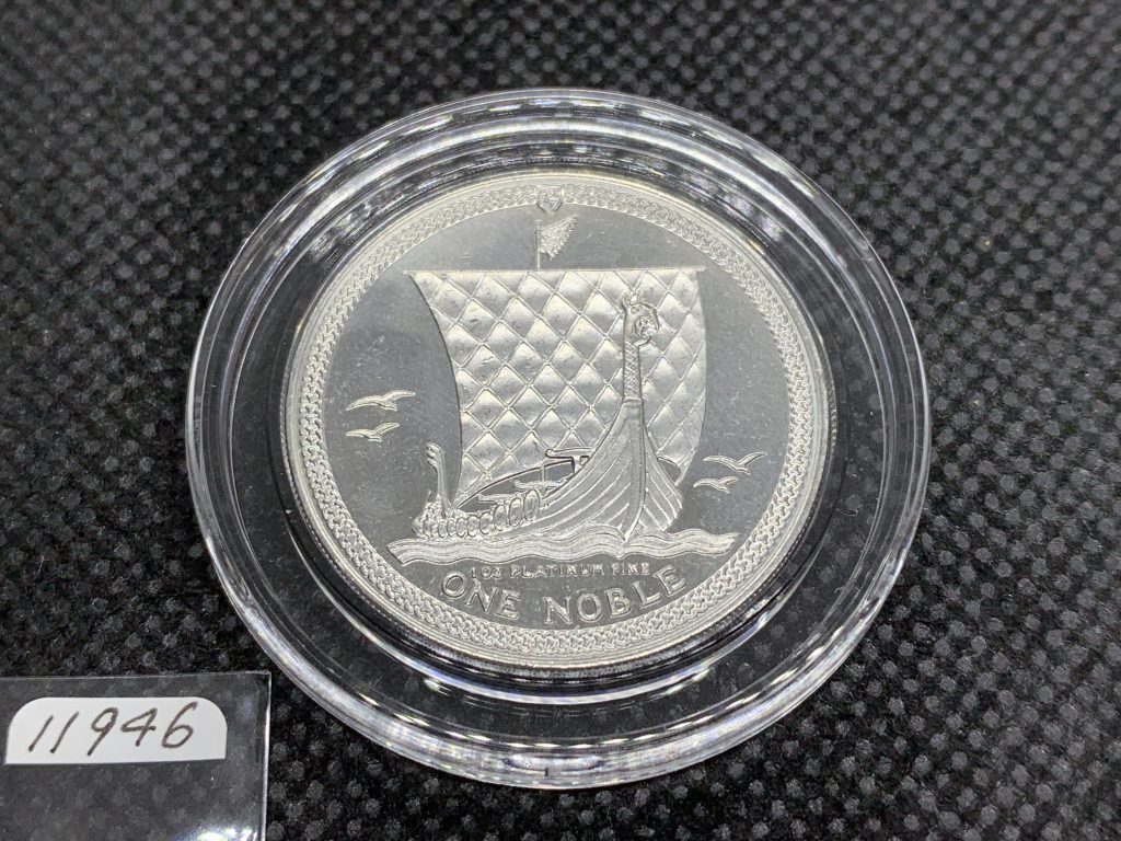 1985年 (新品) マン島「ノーブル」純プラチナ 1オンス プラチナ貨