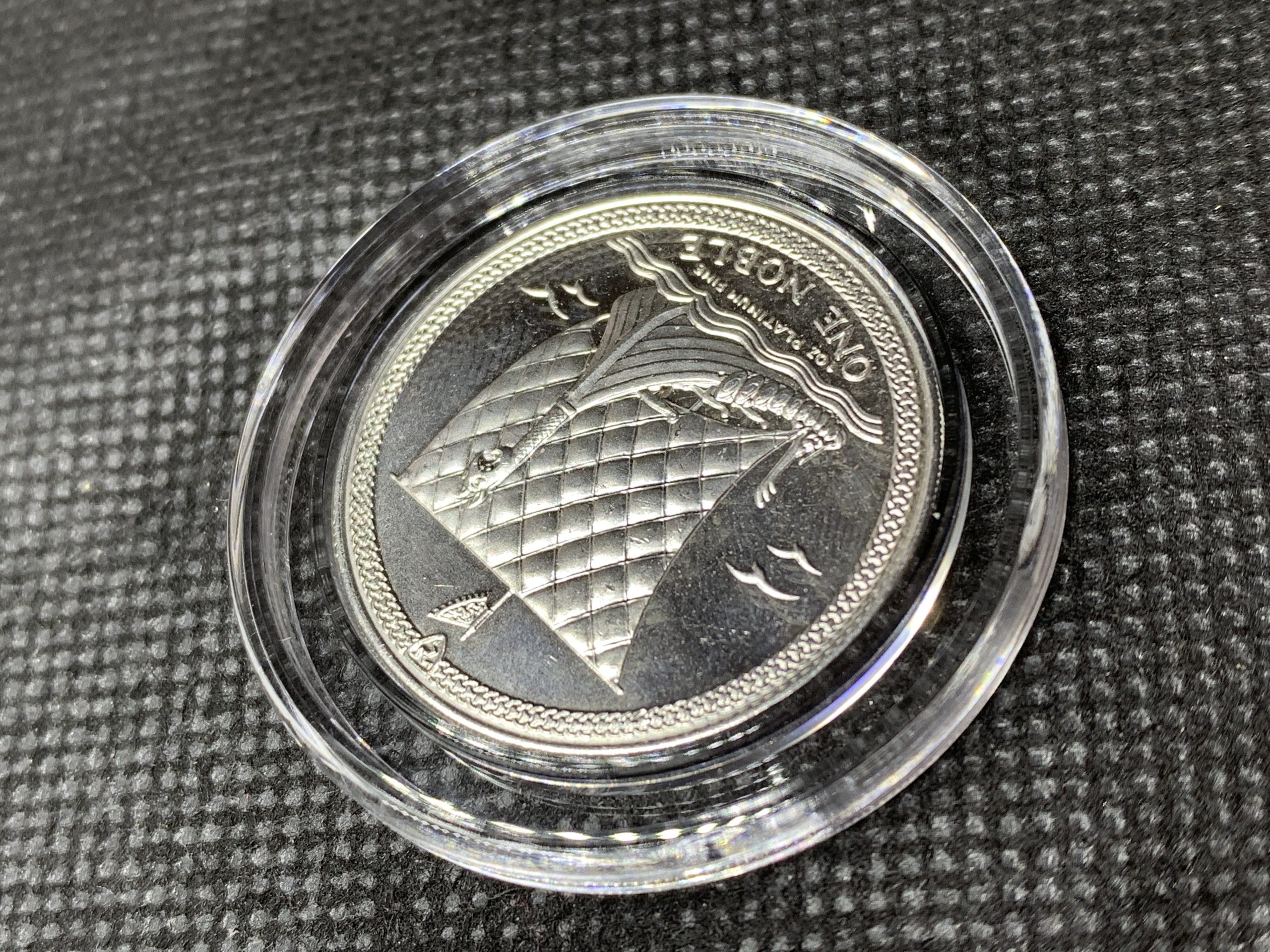 1985年 (新品) マン島「ノーブル」純プラチナ 1オンス プラチナ貨