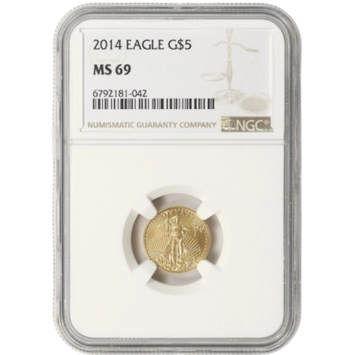 2014年 (新品) アメリカ「イーグル・ウオーキング リバティ」純金 1/10オンス 金貨 NGC MS69